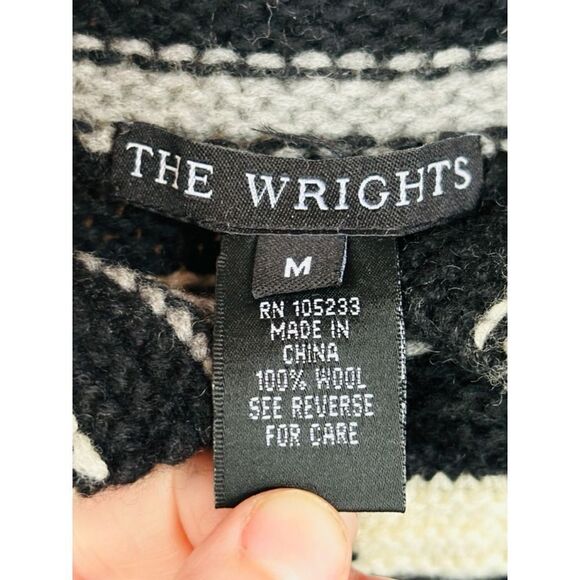 The Wrights Womens Medium Striped Button Up Sweater Cardigan • Pockets Knit - Picture 10 of 12